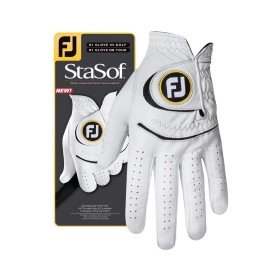 FootJoy Mens StaSof Golf Glove White Medium/Large, Worn on Right Hand