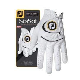 FootJoy Mens StaSof Golf Glove White Medium/Large, Worn on Left Hand