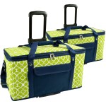 Picnic at Ascot Ultimate Travel Cooler with Wheels- 36 Quart - Combines Best Qualities of Hard & Soft Collapsible Coolers - Trellis Green - Pack of 2