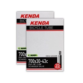 Kenda 700x30-43c (27x1-3/8) Schrader Valve Bike Tube Bundle - 2 Pack