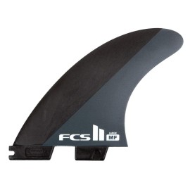 FCS II MF Neo Carbon Black/Grey Large Tri Fins - Mick Fanning's signature FCS II MF fin in Neo Carbon material for fast power surfing.
