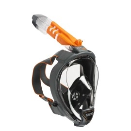 OCEAN REEF - Aria QR + Quick Release Snorkeling Mask - Full Face Snorkeling Mask - 180 Degree Underwater Vision - 5 Colors and 3 Sizes - Black Color - Size L/XL