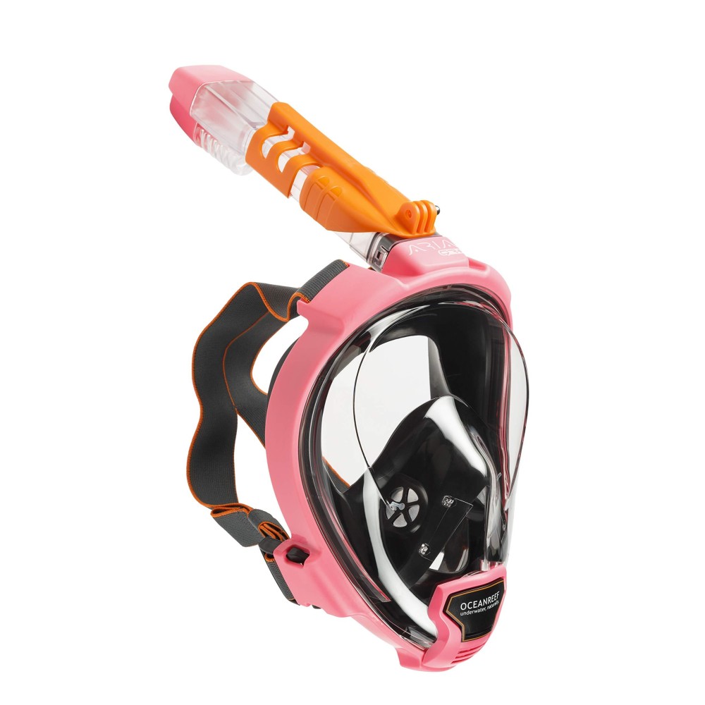 OCEAN REEF - Aria QR + Quick Release Snorkeling Mask - Full Face Snorkeling Mask - 180 Degree Underwater Vision - 5 Colors and 3 Sizes - Pink Color - Size M/L