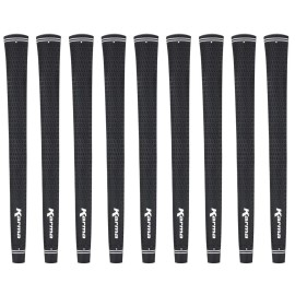 Karma Velour Golf Grips for Men (9 Pack), Standard Size, Black