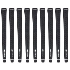 Karma Velour Golf Grips for Men (9 Pack), Standard Size, Black