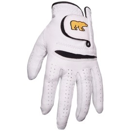 Jack Nicklaus Mens Golden Bear Leather Golf Glove, Worn On Left, Bright White, Medium/Large