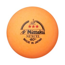 NITTAKU 12 Balls NEXCEL (Made in Japan) , New Material (Non-Celluloid), 3 Stars Table Tennis Ball + Free Racket Protection Edge Tape