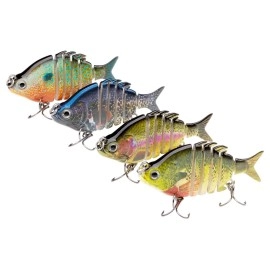 Bassdash SwimPanfish 2.5/0.34oz Hard Bluegill Swimbaits Multi Jointed Topwater Trout Bass Fishing Crank Lure for Freshwater and Saltwater