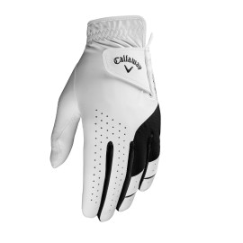 Callaway Golf Mens Weather Spann Golf Glove(White, Single, X-Large, Prior Gen Model , Cadet (Shorter Fingers), Worn on Left Hand)