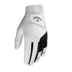 Callaway Golf Men's Weather Spann Golf Glove(White, Single, Large, Prior Gen Model , Cadet (Shorter Fingers), Worn on Left Hand)