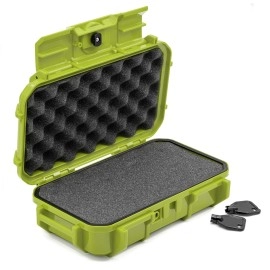 Seahorse 56 Portable Waterproof Hard Protective Micro Case with Accuform Foam - Mil Spec/USA Made / IP67 Waterproof/Lockable/Airtight/Smell Proof - for Hand Tools, Hobby Tools (Green)