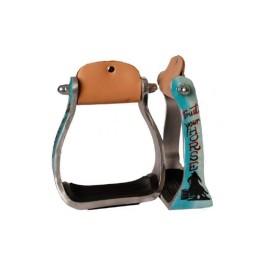 Showman Barrel Racing Show Trust Your Horse Turquoise Saddle Aluminum Stirrups