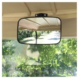 10L0L Universal Adjustable Golf Cart Convex Rear View Mirror for EZGO, Yamaha, Club Car