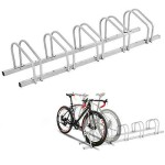 Goplus 5 Bike Rack Bicycle Stand Cycling Rack Parking Garage Storage Organizer, Silver