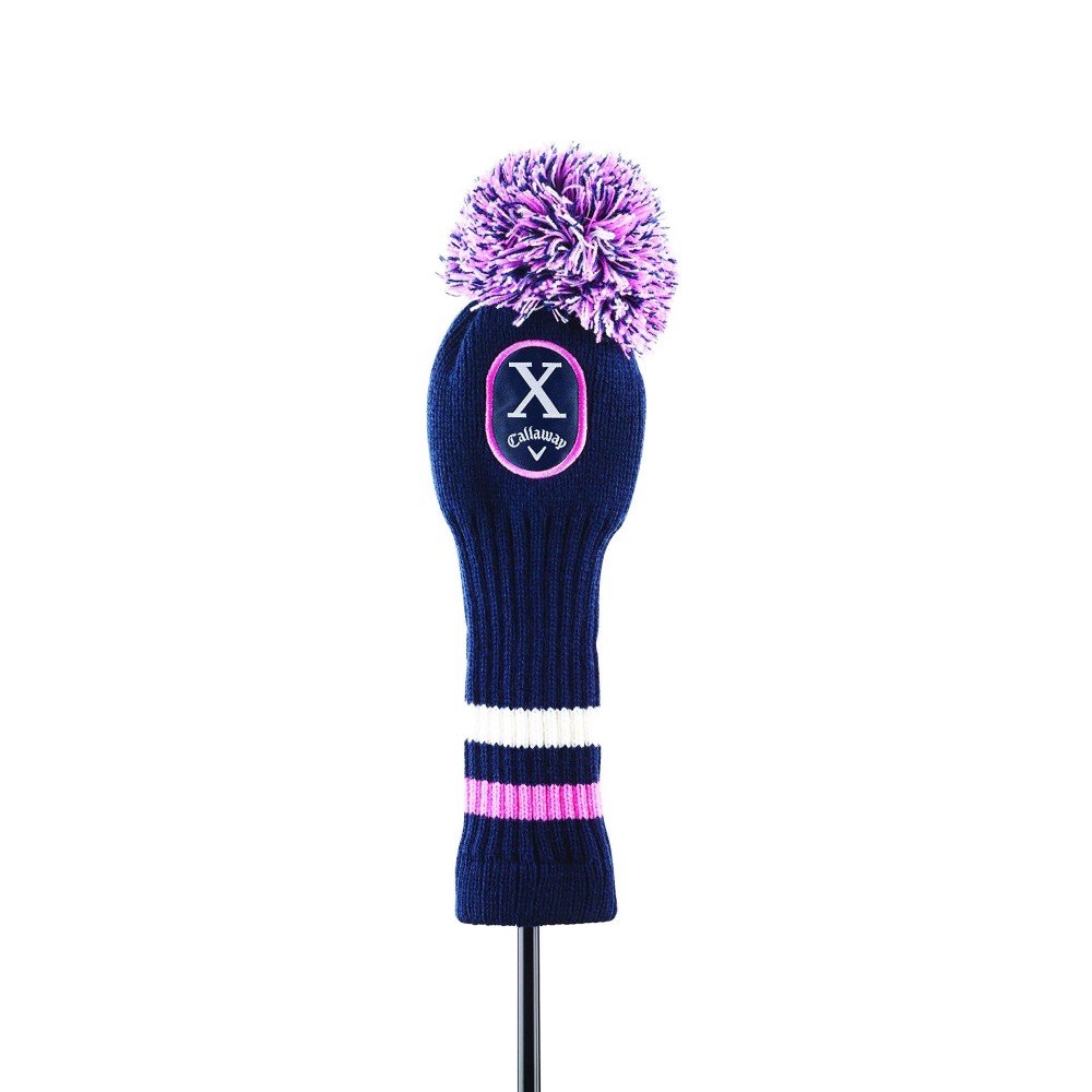 Callaway Golf 2019 Uptown Pom Pom Head Cover, X Fairway Wood , Navy/Pink