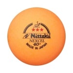 3 Balls , NITTAKU NEXCEL (Made in Japan) , New Material (Non-Celluloid), Orange 3 Stars Table Tennis Ball + Free Racket Protection Edge Tape