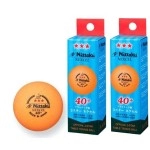 6 Balls , NITTAKU NEXCEL (Made in Japan) , New Material (Non-Celluloid) , Orange 3 Stars Table Tennis Ball + Free Racket Protection Edge Tape