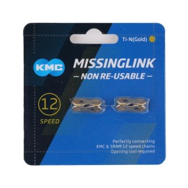 KMC Missing Link 12: for 12 Speed Chain, Silver, Perfectly Connecting KMC, SRAM, Shimano Chains, 2 Pack