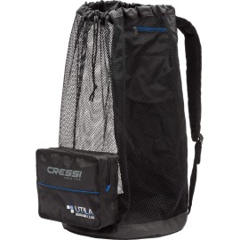 Cressi Heavy Duty Mesh Backpack 85 liters Capacity for Snorkeling, Water Sport Gear Utila: Designed in Italy, Black, One Size (UB937000)