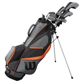 WILSON Golf 2019 Mens X31 Complete Steel Shaft Package Set Stand Bag - RH Steel Stand Bag Black/Grey/Orange