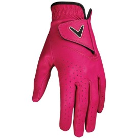 Callaway Golf Opti Color Womens Golf Glove (Worn on Left Hand, Small, Pink, Single Glove)