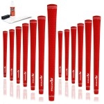 Karma Velour Red Jumbo Golf Grip Kit (with 13 golf grips, tape strips, solvent, rubber shaft clamp)