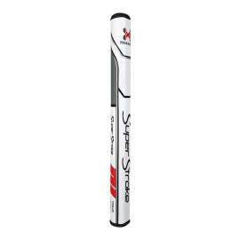 SuperStroke Traxion Tour XL+Plus Golf Putter Grip, White/Red/Gray (Tour XL 2.0) Advanced Surface Texture that Improves Feedback and Tack Minimize Grip Pressure with a Unique Parallel Design