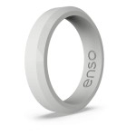 Enso Rings Bevel Thin Silicone Wedding Ring - Hypoallergenic Unisex Stackable Wedding Band - Comfortable Minimalist Band - 5.08mm Wide, 2.16mm Thick Misty Grey Size: 9