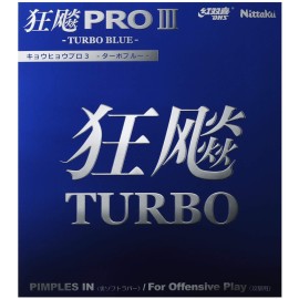 Nittaku Hurricane Pro 3 Turbo Blue Table Tennis and Ping Pong Rubber - Super Thick (2,0) Black