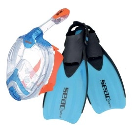 Set Unica Sprint, Snorkeling Set for Adults and Kids +10 with Full Face Snorkeling Mask and Fins