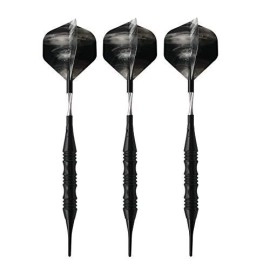 Professional Exquisite 20 Gram Soft Tip Darts Carrying Hard Suitcase | 3 Black Coated Iron Barrels | 3 Aluminum Shaft, Each Recreation Room, Bar and Game Room Level (Black+3 Extra Black Flights)