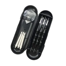 Professional Exquisite 20 Gram Soft Tip Darts Carrying Hard Suitcase | 3 Black Coated Iron Barrels | 3 Aluminum Shaft, Each Recreation Room, Bar and Game Room Level (Black+3 Extra Black Flights)