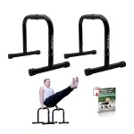 PULLUP & DIP Fitness Parallettes, Medium Parallette Bars For Calisthenics & Gymnastics, Handstand Bars With Extra Wide Handle & No Wobbling