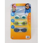 Speedo Kids Swim Goggles for Ages 3-8, 3-Pack (Green/Blue/Multi Color)