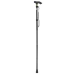 Walking Stick Aluminium Alloy Trekking Poles Metal Cane Collapsible Older Balancing Hiking Mountaineering Cane(Black)