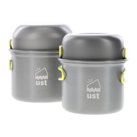 ustduo cook kit with Lightweight, Compact, bpa free, anodized aluminum construction for camping, hiking, emergency and picnics
