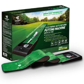 WINNER SPIRIT Miracle 580 Golf Putting Green Mat Minimal Silent Quiet No Noise Auto Ball Return Portable Indoor Kickback Putt Training Aid Portable Putting Cup Trainer Real Golf Practice Home Office