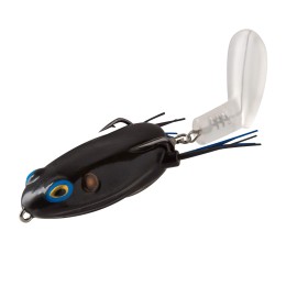 Booyah Toad Runner Jr Topwater Bass Fishing Hollow Body Frog Lure with Weedless Hooks, Night Train, Standard (BYTR2910)