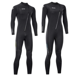Ultra Stretch 3mm Neoprene Wetsuit, Front Zip Full Body Diving Suit, one Piece for Men & Women-Snorkeling, Scuba Diving Swimming, Surfing