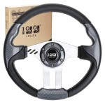 10L0L Universal 12.5 inch Golf Cart Steering Wheel for EZGO TXT RXV, Club Car DS Precedent, Yamaha G29 Drive and others - Silver Gray