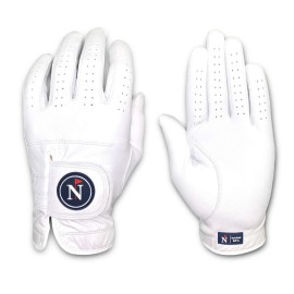 North Coast Golf Co.- Mens Premium Golf Glove, Pure Cabretta Leather (Left Hand Medium, The Whitecap (All-White))