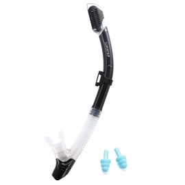 Supertrip Dry Snorkel Adult, Scuba Diving with Splash Guard and Top Valve, Freediving Snorkeling Swimming Snorkel for Adults Youth