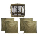 CLAM Quick Set Traveler 6 x 6 Foot Portable Pop Up Outdoor Camping Gazebo Screen Tent Canopy Shelter with Carry Bag and Wind Panels (4 Pack), Green