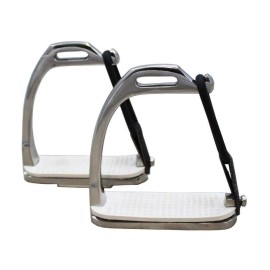Derby Originals Peacock Safety Stainless Steel Stirrup Irons with Rubber Pads