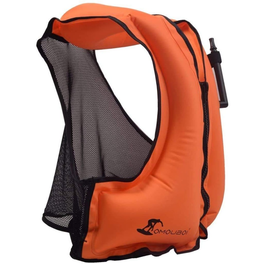 OMOUBOI Snorkel Vests Adults Inflatable Floatage Jackets Lightweight Kayak Buoyancy Vest Portable Floatage Vests for Diving Surfing Swimming Outdoor Water Sports (Suitable for 90-220lbs)