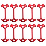 10pcs Fishbone Tent Stakes Pegs Lengthen Deck Nail Anchor Stopper Guyline Tensioner Camping Accessories(Red)