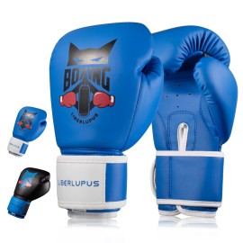 Liberlupus Kids Boxing Gloves for Boys and Girls, Boxing Gloves for Kids 3-15, Youth Boxing Training Gloves, Kids Sparring Punching Gloves for Punching Bag, Kickboxing, Muay Thai, MMA