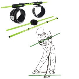 SWINGALIGN Golf Swing Trainer - Swing Align XL Bundle - Golf Training Aids for Fast, Guaranteed Improvement. Better Distance and Accuracy. Improves Alignment, Connection, Rotation. Fits XL Golfers.