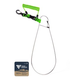 Rogue Endeavor Large, Heavy Duty Stainless Steel Game Clip Fish Stringer System + Stainless Core Coiled Lanyard. Designed for Kayak Fishing & Spearfishing. All Fish Species (Heavy Duty - Yellow)