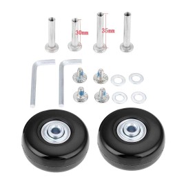 F-ber Luggage Suitcase Wheels Replacement Kit 64mm x 18mm with ABEC 608zz Inline Outdoor Skate Replacement Wheels, One Set of (2) Wheels (OD:64 W:18 ID:6 Axles:30 & 35mm)